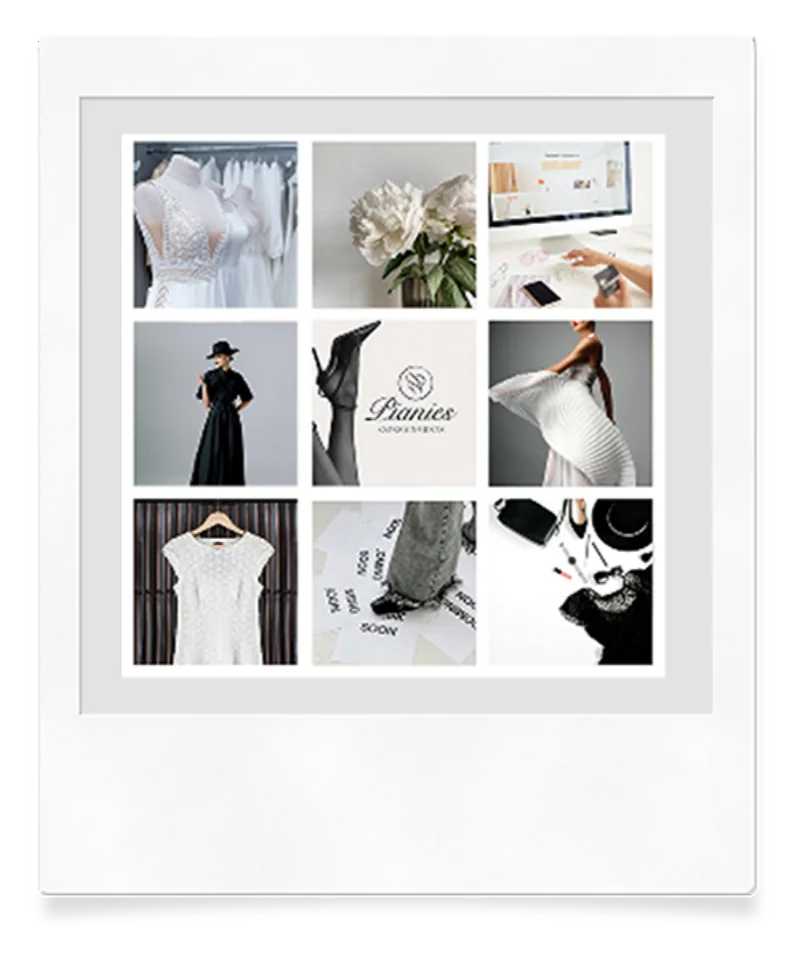 Polaroid of a Pianies brand moodboard