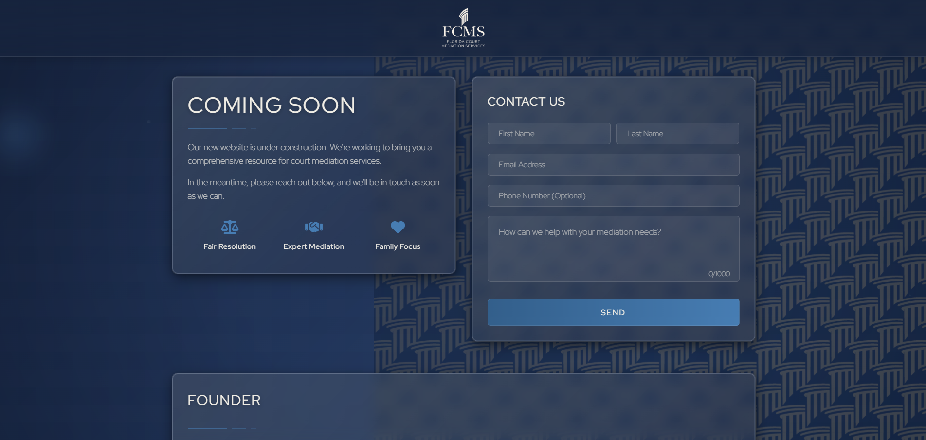 FCMS Website Screenshot