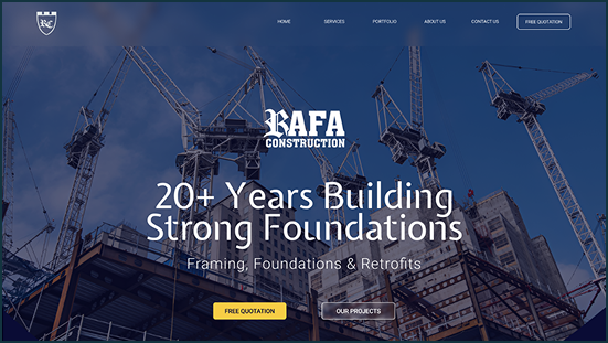 Rafa Construction Website Screenshot